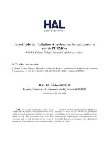 Incertitude de l`inflation et croissance économique : le cas - Hal-SHS