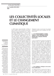 les collectivités locales et le changement climatique