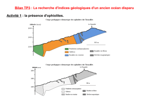 Bilan TP3 : La recherche d`indices géologiques d`un ancien océan