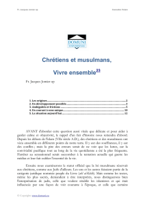 Chrétiens et musulmans, Vivre ensemble