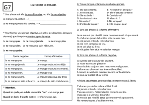 LES FORMES DE PHRASES * Une phrase est à la forme affirmative