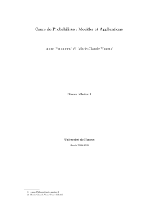 Cours de Probabilités : Modèles et Applications
