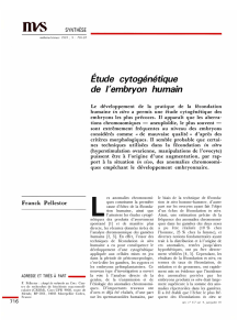 Etude cytogénétique de l`embryon humain - iPubli