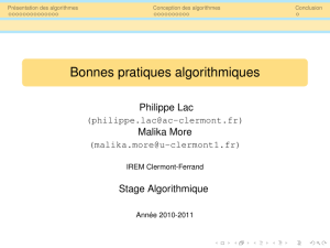 Bonnes pratiques algorithmiques - IREM Clermont