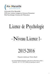 PLAQUETTE DE PSYCHOLOGIE Licence 1 - allsh - Aix