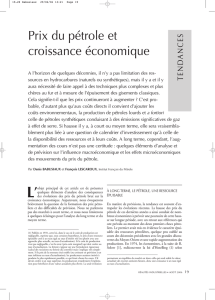 Prix du pétrole et croissance économique