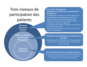 Trois niveaux de participation des patients