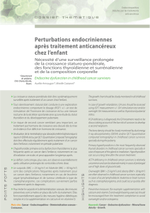 Perturbations endocriniennes après traitement anticancéreux chez l