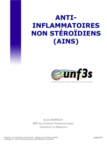 ANTI-INFLAMMATOIRES NON STÉROÏDIENS (AINS)