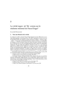 Réflexions sur le réalisme minimal de Pascal Engel