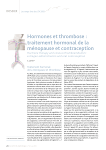 Hormones et thrombose : traitement hormonal de la ménopause et