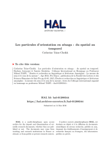 Les particules d`orientation en zénaga : du spatial au temporel