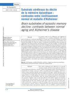 Substrats cérébraux du déclin de la mémoire épisodique