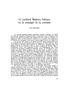 Le cardinal Mathieu Schiner ou la nostalgie de la croisade