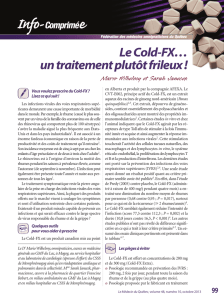 Le Cold-FX… un traitement plutôt frileux