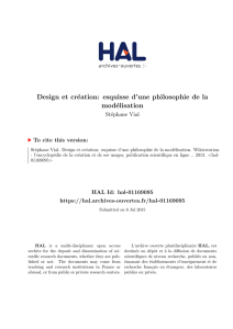 Design et création: esquisse d`une philosophie de la - Hal-SHS