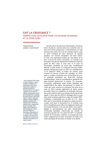 Exit la croissance? Perspectives 2016-2018 pour l`économie