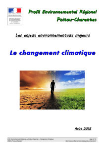 Le changement climatique - Profil environnemental Poitou