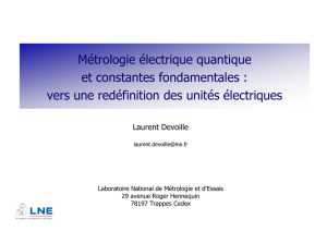 Métrologie électrique quantique et constantes fondamentales : vers