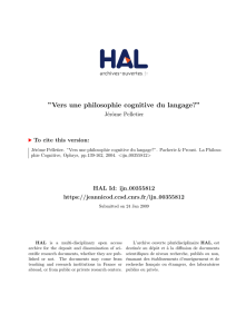 Vers une philosophie cognitive du langage?