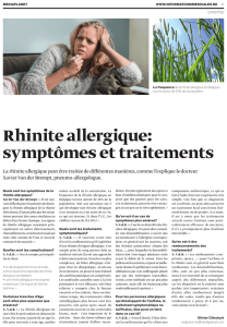 Rhinite allergique: symptômes et traitements