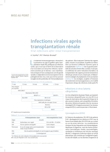 Infections virales après transplantation rénale