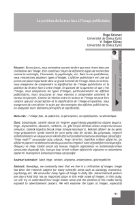 La position du lecteur face à l`image publicitaire