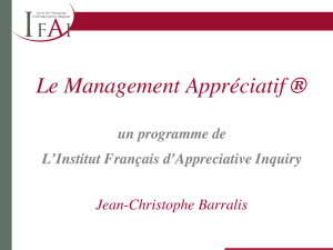 Le Management Appréciatif - Institut Français d`Appreciative Inquiry