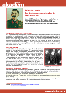 "complots" Les derniers crimes antisémites de Staline