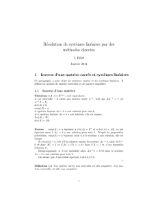 Résolution de syst`emes linéaires par des méthodes directes