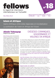 Islam et Afrique Alexie Tcheuyap EXÉGÈSES