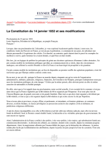 La Constitution du 14 janvier 1852 et ses modifications