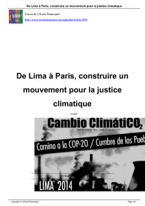 De Lima à Paris, construire un mouvement pour la justice climatique