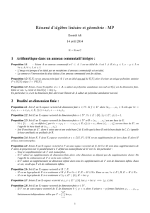 Résumé d`algèbre linéaire et géométrie - MP - Fichier