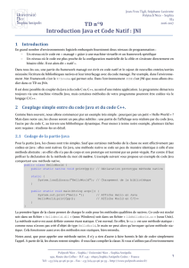 TD n°8 Java et Code Natif : JNI