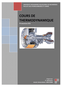 COURS DE THERMODYNAMIQUE