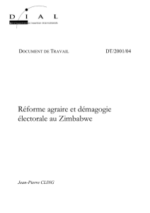 Réforme agraire et démagogie électorale au Zimbabwe
