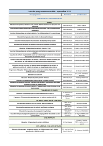 Liste des programmes d`Éducation Thérapeutique du Patient