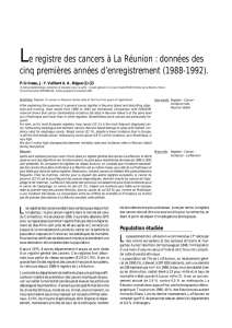 Le registre des cancers à La Réunion : données des cinq premières