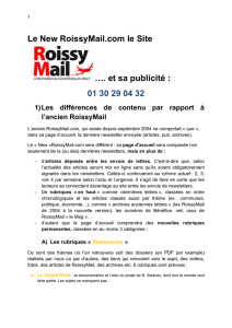 Le New RoissyMail.com le Site …. et sa publicité : 01 30 29 04 32