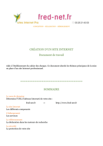 CRÉATION D`UN SITE INTERNET Document de travail - Fred-net