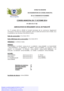 conseil municipal du 17 octobre 2014 abrogation du règlement local
