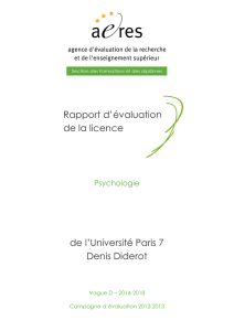 Evaluation de la licence Psychologie (Université Paris 7