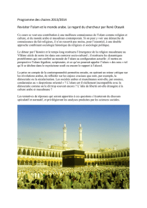 Programme des chaires 2013/2014 Revisiter l`islam et le monde