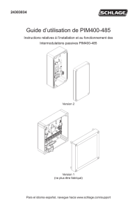 Schlage AD-Series PIM400-485 User Guide - French