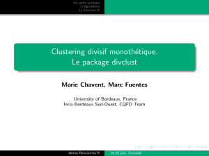 Clustering divisif monothétique. Le package divclust