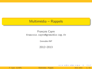 Multimédia – Rappels