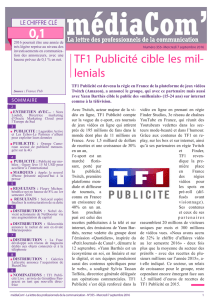 TF1 Publicité cible les mil- lenials