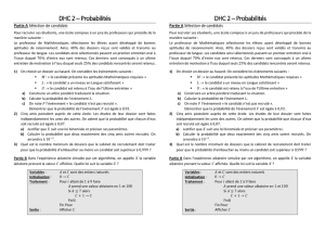 DHC 2 – Probabilités DHC 2 – Probabilités
