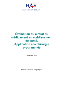 Evaluation du circuit du médicament en chirurgie programmée